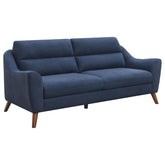 Coaster Gano Sloped Arm Upholstered Sofa Navy Blue Model 509514